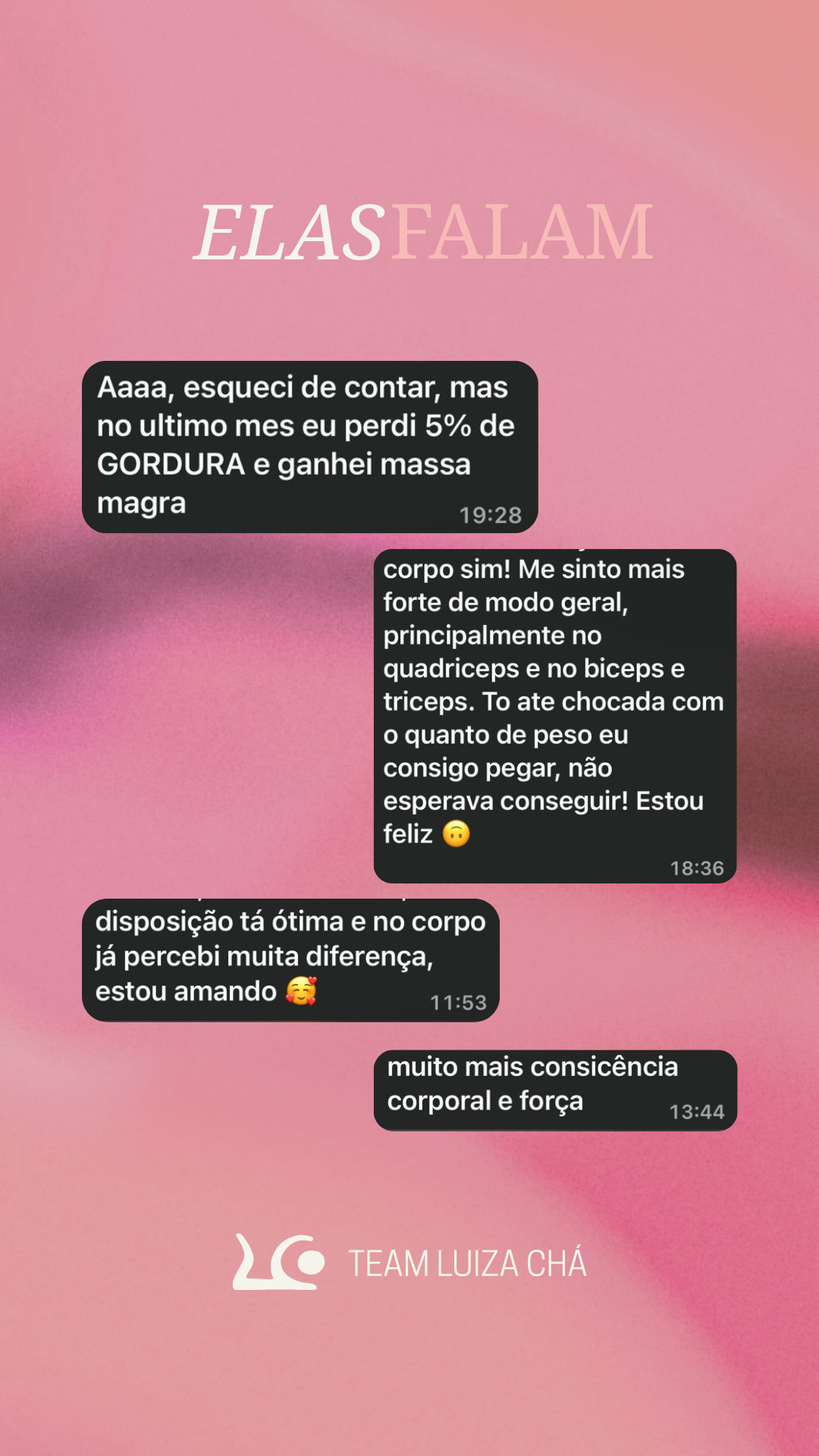 Depoimento perdeu 5% de gordura e ganhou massa